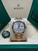 Rolex Datejust 41mm 126331 Silver Fluted Motif Dial Two Tone Stainless Steel & 18K Rose Gold Jubilee Bracelet Men's Watch - Image 9