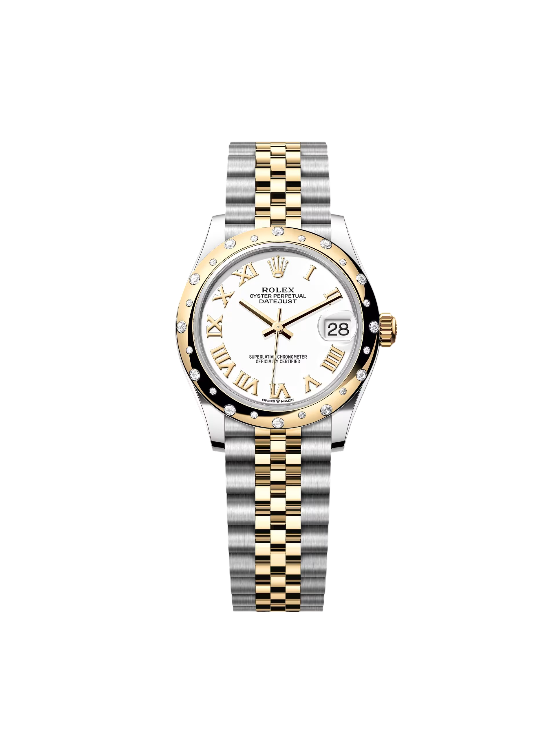 CF26EC50-ADBC-D112-FC48-66B33096DE69 Rolex Datejust m278343-0001/0002 White Dial Yellow Rolesor Oyster Watch - Image 1