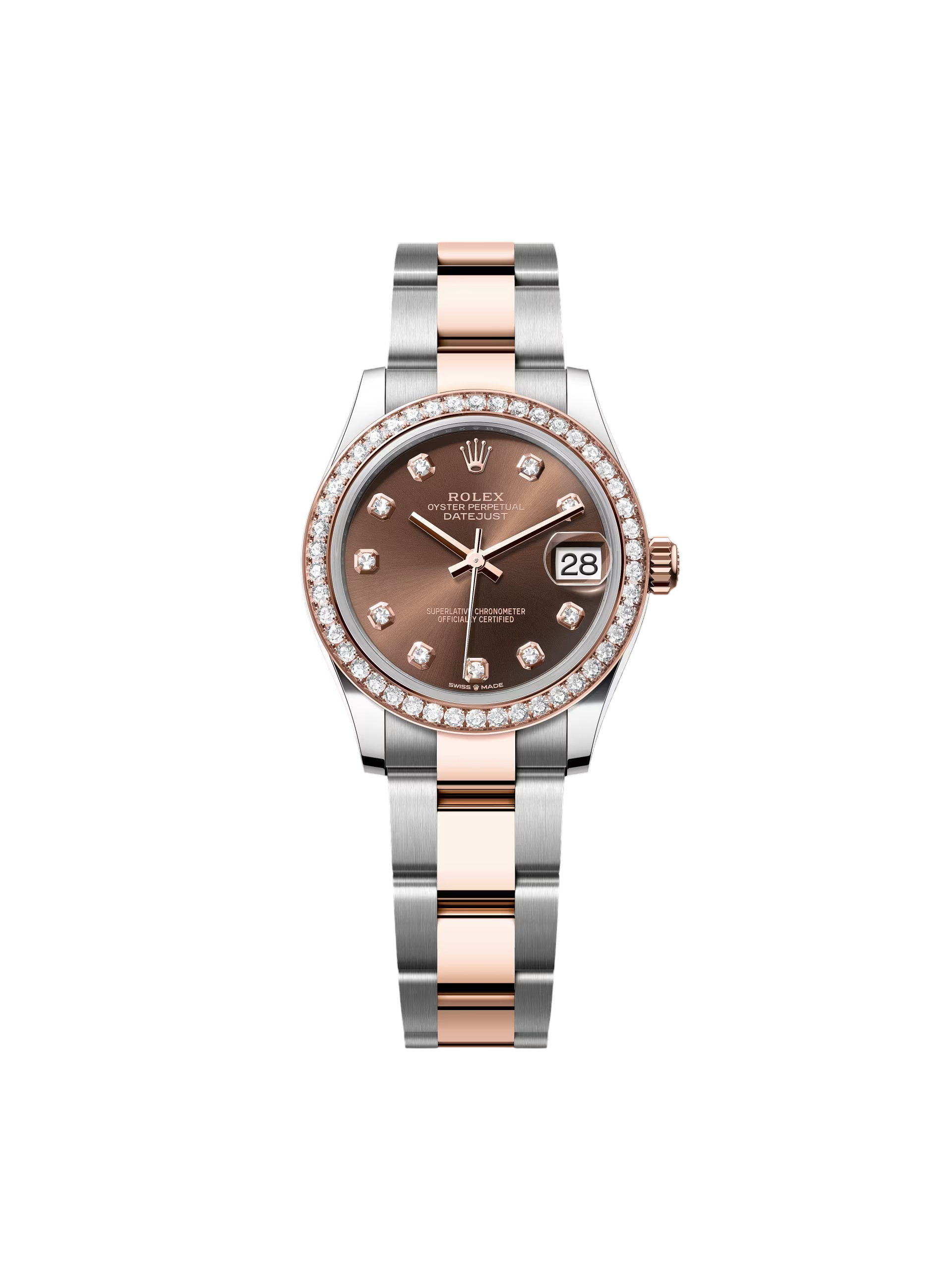 DD72292B-6EB2-1F82-3DD6-08EA7B2CADA4 Rolex Datejust m278381-0027/0028 Chocolate Diamond 31mm Dial Diamond-Set Bezel and Oyster Bracelet Watch - Image 1