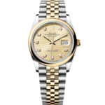 Rolex  Datejust 36mm 126203 Golden Fluted Dial Domed Bezel Oyster Bracelet