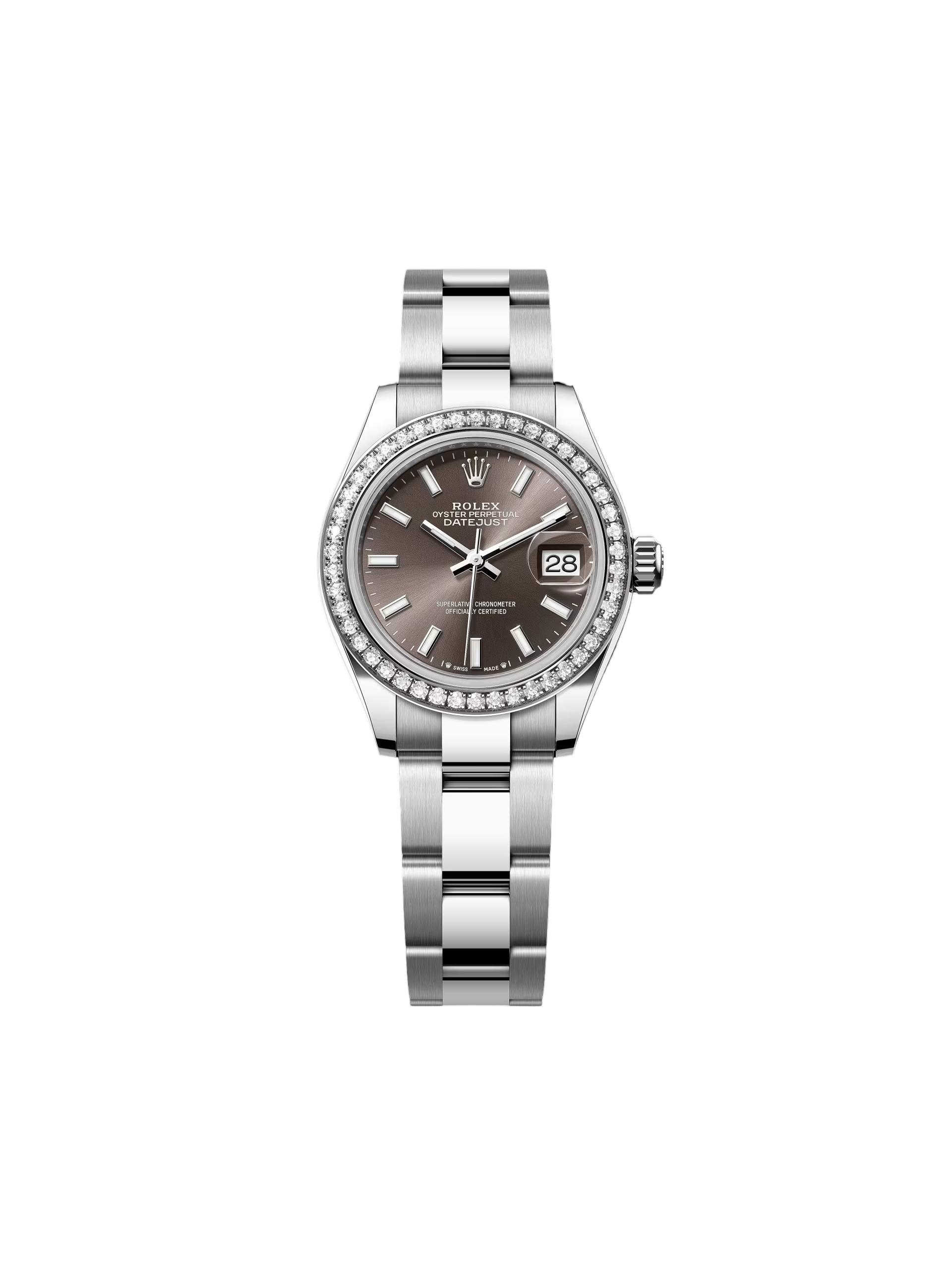 E0AB54A1-D399-8AC2-E606-AAA429DE1EC4 Rolex Lady-Datejust 28mm 279384RBR Dark Grey Dial Oyster Bracelet - Image 1