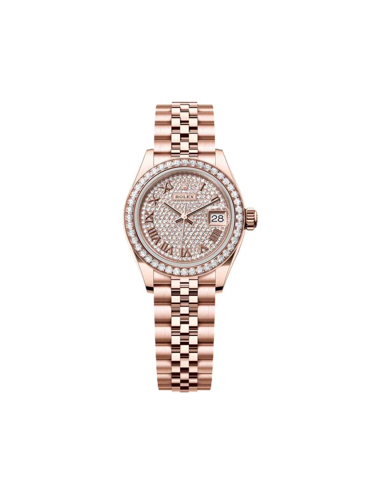 E9E2AE9E-42A3-5277-F23A-D3B682C5AF0E Rolex Lady-Datejust 28mm 279135RBR Diamond Paved Dial - Image 1