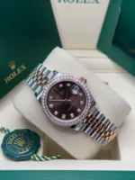 Rolex Datejust m278381-0027/0028 Chocolate Diamond 31mm Dial Diamond-Set Bezel and Oyster Bracelet Watch - Image 6