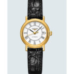 Longines Women's L4.321.2.11.2  Presence Black Leather Watch