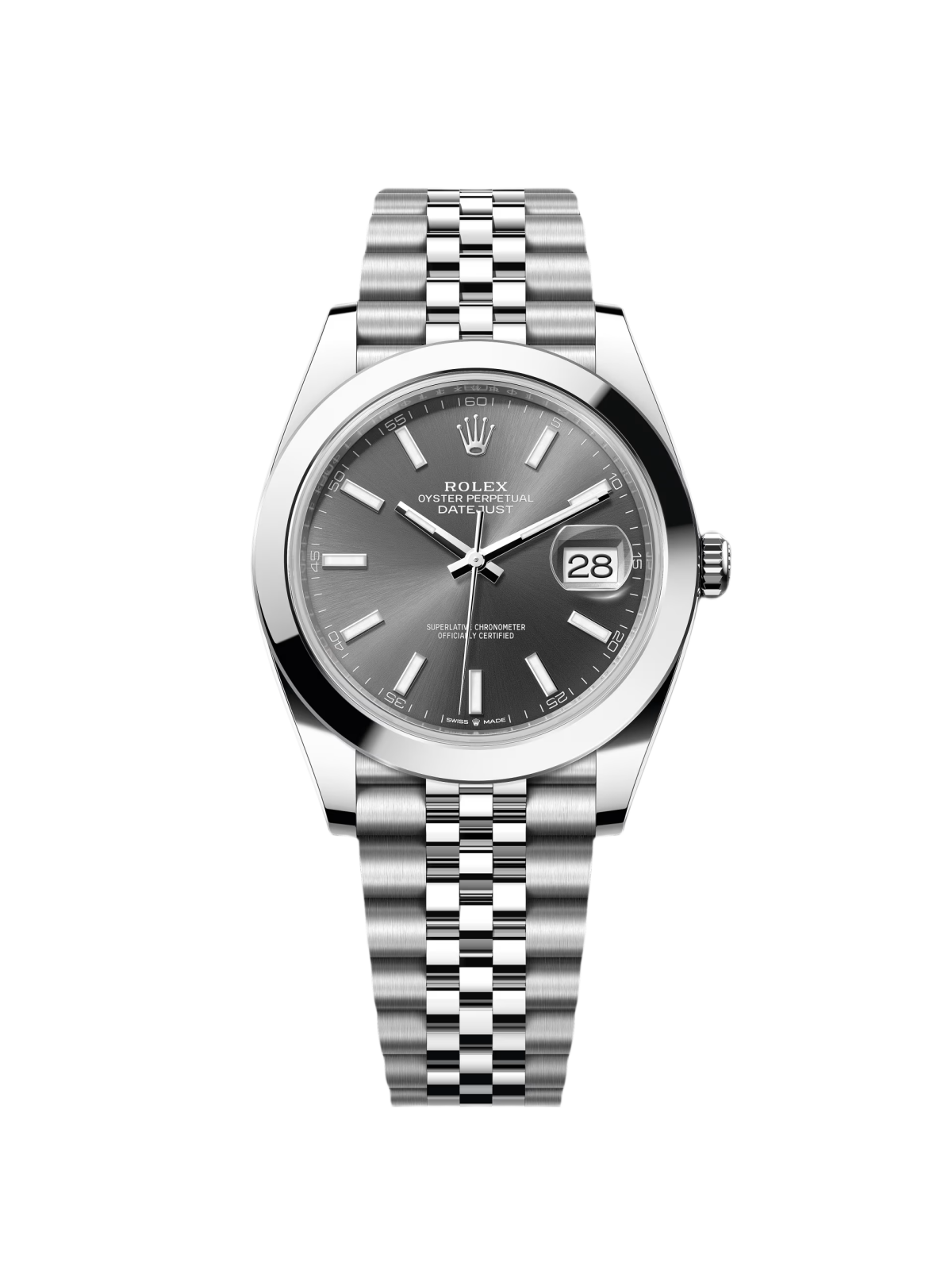 F496F8A3-D80F-F041-3E2F-2AEA6FCF04A9 Rolex Datejust 41mm 126300 Slate Index Jubilee Stainless Steel Watch - Image 1