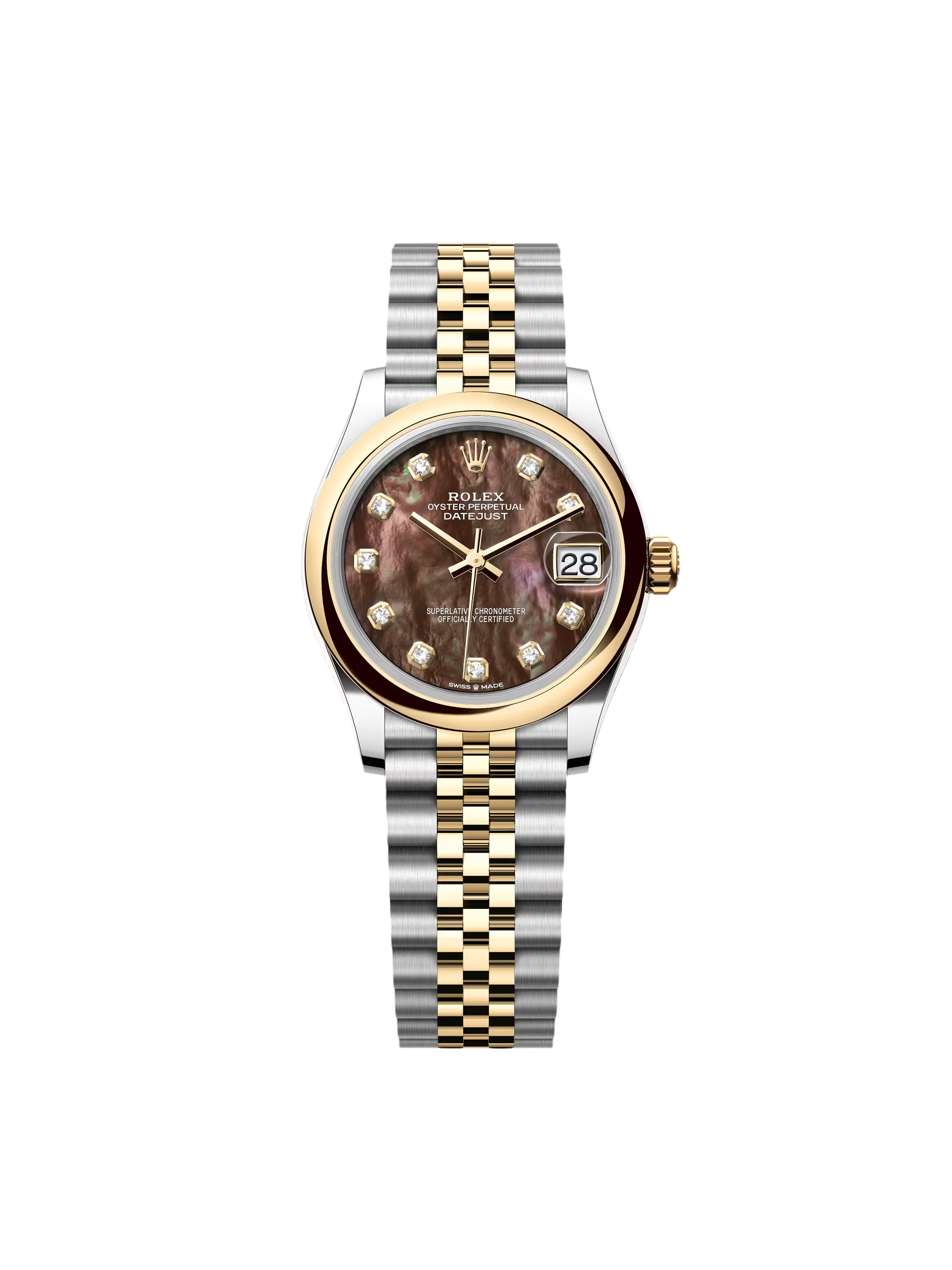 F5D9367F-FE49-550E-02F9-AB66C052943F Rolex Datejust m278243-0023/0024 31mm Black Mother-of-Pearl Dial Yellow Rolesor Oyster Watch - Image 1