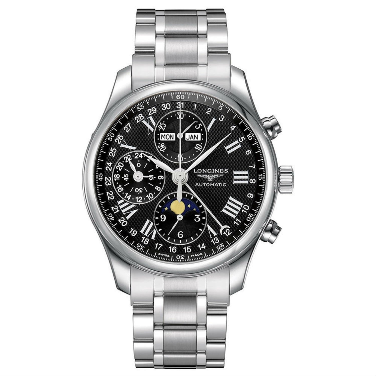 F7599685-2672-A36A-A103-109FE9920207 Longines Men's L27734516 Master Moonphase Chronograph Automatic Stainless Steel Watch - Image 1